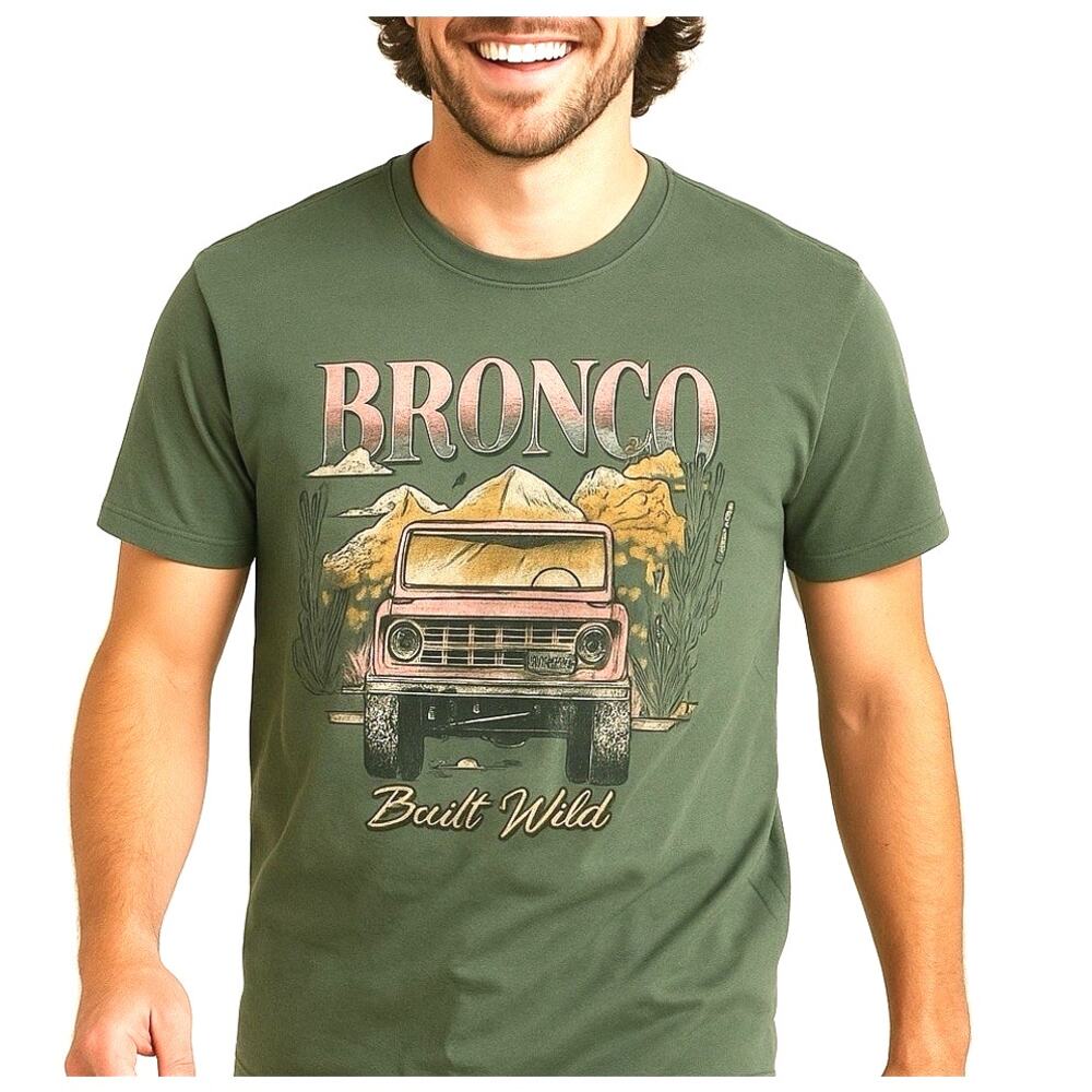 Ford Bronco Built Wild T-Shirt Sm Vintage Western  Minimalistcore Streetwear Y2k